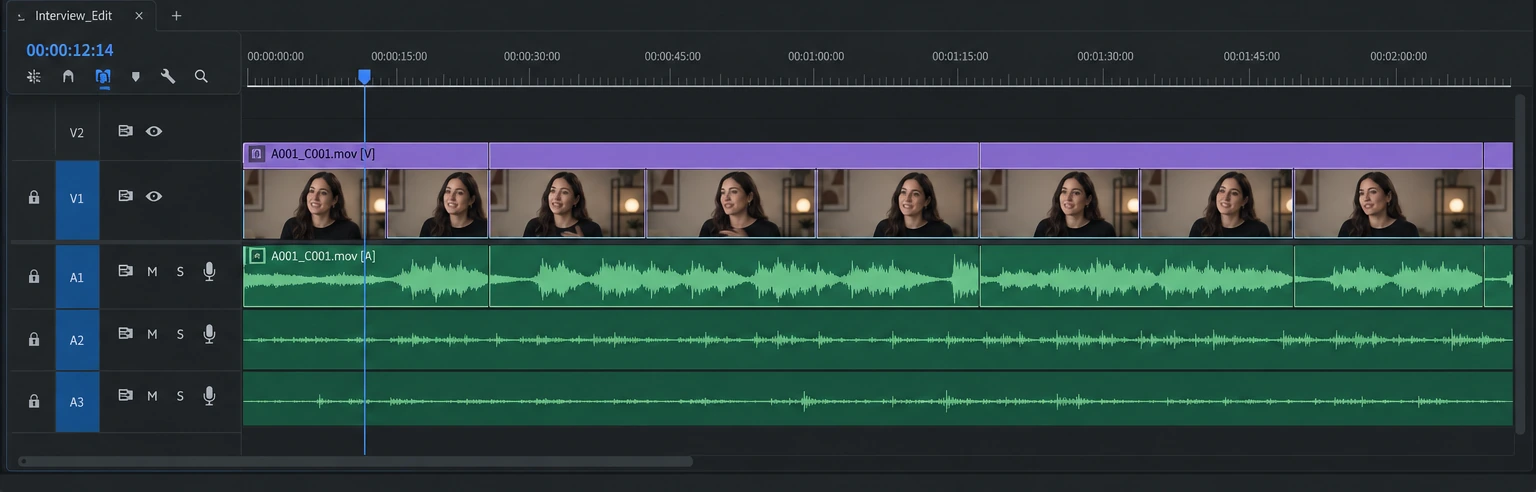 Illustration of locally separated vocals, music and deeper music stems