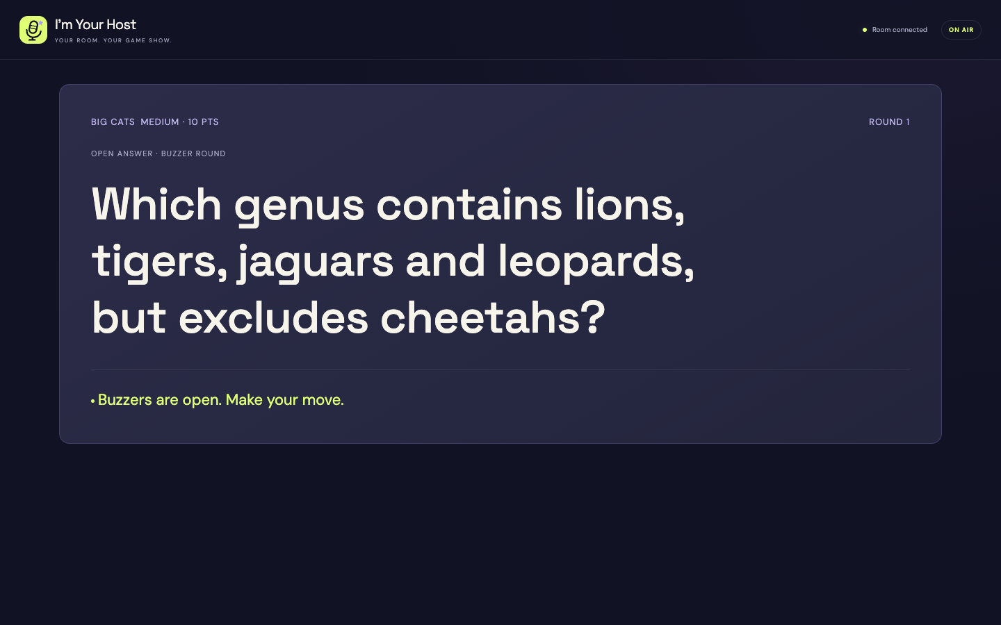 I’m Your Host shared question display